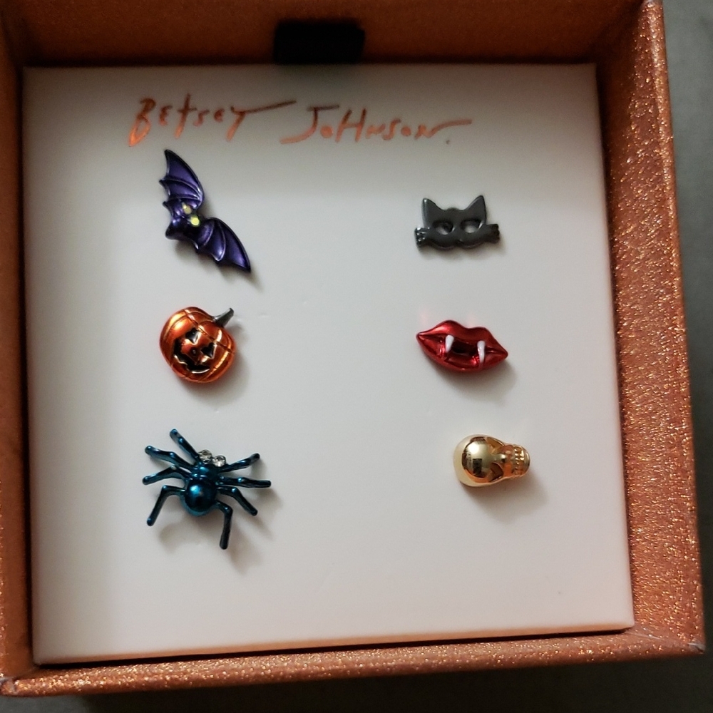Betsey Johnson Halloween Stud Earrings - Purple, Black, Orange, Red, Blue, Gold